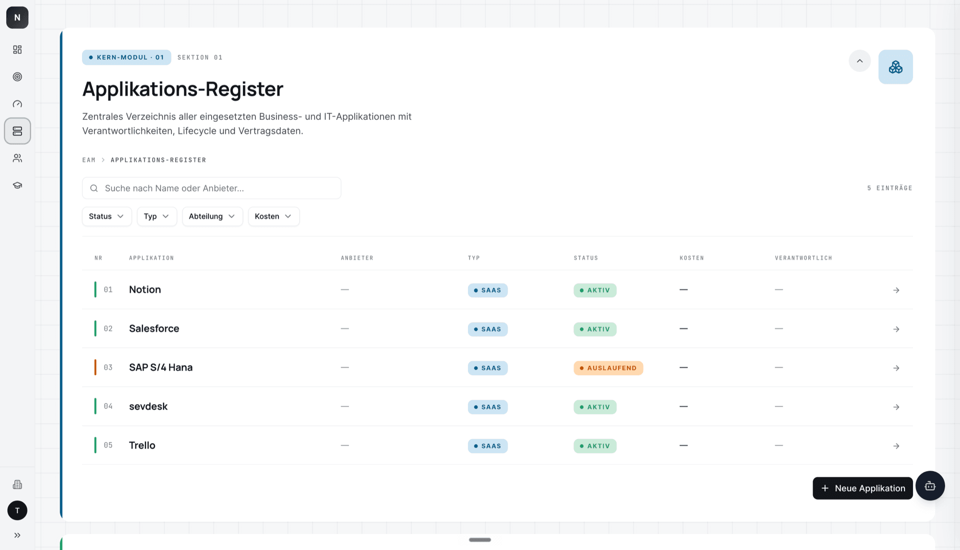 Systeme verbinden – Screenshot